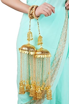 Gold Finish Ghungroo & Pearl Kaleeras