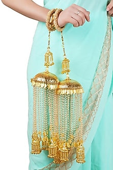 Gold Finish Ghungroo & Pearl Kaleeras