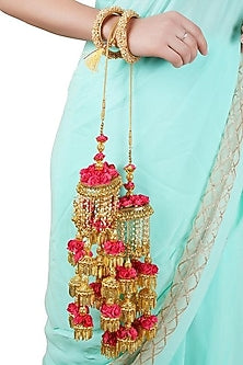 Gold Finish Pearl & Ghungroo Kaleeras