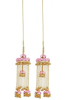 Gold Finish Pearl Kaleeras In Alloy