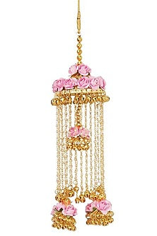Gold Finish Pearl Kaleeras In Alloy