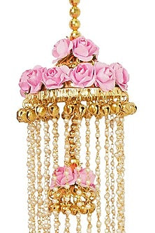 Gold Finish Pearl Kaleeras In Alloy