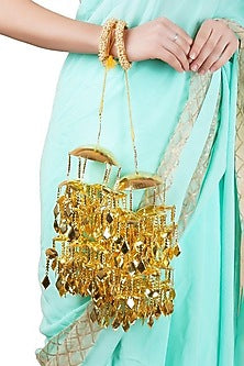 Gold Finish Ghungroo Kaleeras In Alloy