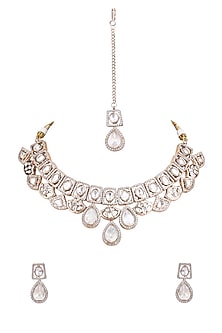Gold Plated Kundan Polki Necklace Set