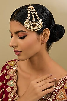 Gold Finish Kundan Polki Pasa