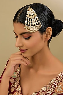 Gold Finish Kundan Polki Pasa