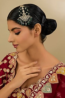 Gold Finish Kundan Polki Pasa