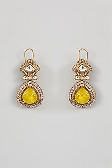 Two Tone Finish Kundan Polki Necklace Set