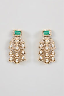 White Finish Green Zircon Necklace Set