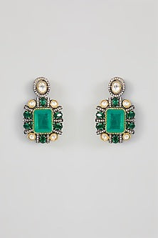 White Finish Green Zircon Necklace Set