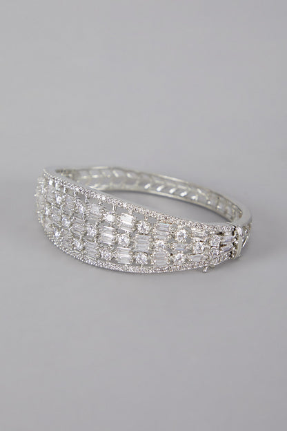 Silver Finish Diamond Bracelet