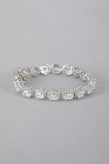 Silver Finish Diamond Studded Bracelet