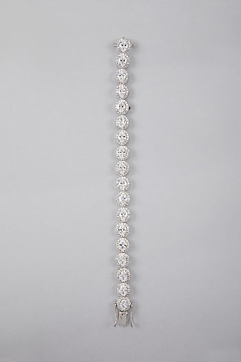 Silver Finish Diamond Studded Bracelet
