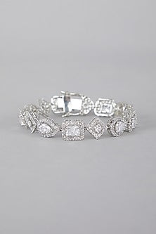 Silver Finish Bracelet With Diamonds