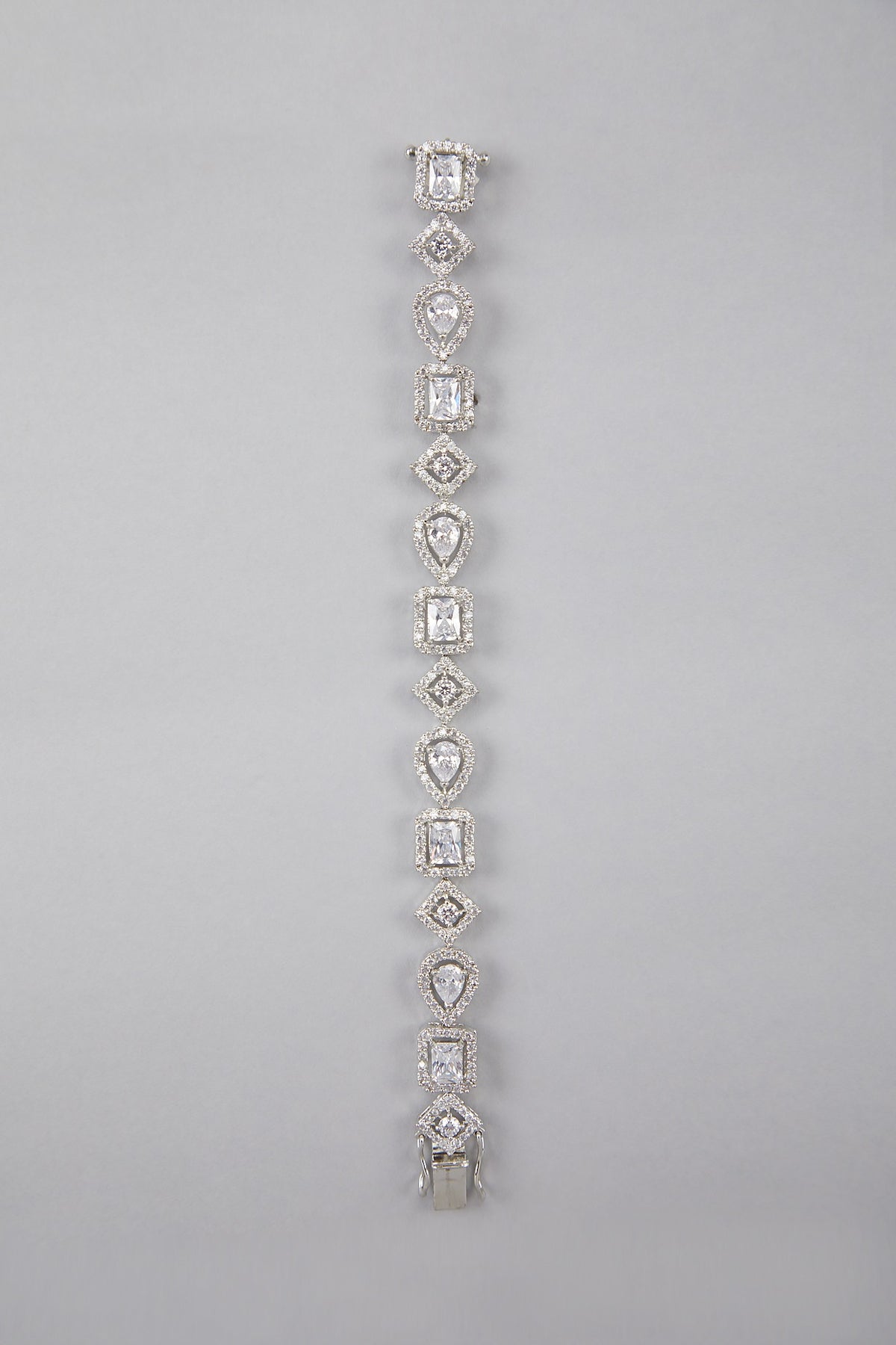Silver Finish Bracelet With Diamonds