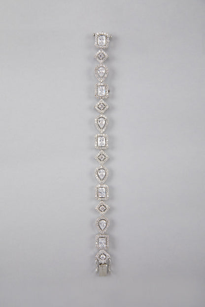 Silver Finish Bracelet With Diamonds