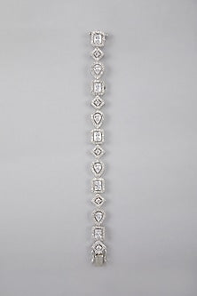 Silver Finish Bracelet With Diamonds