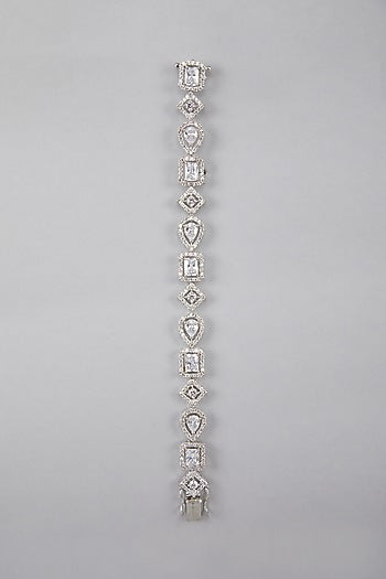 Silver Finish Bracelet With Diamonds