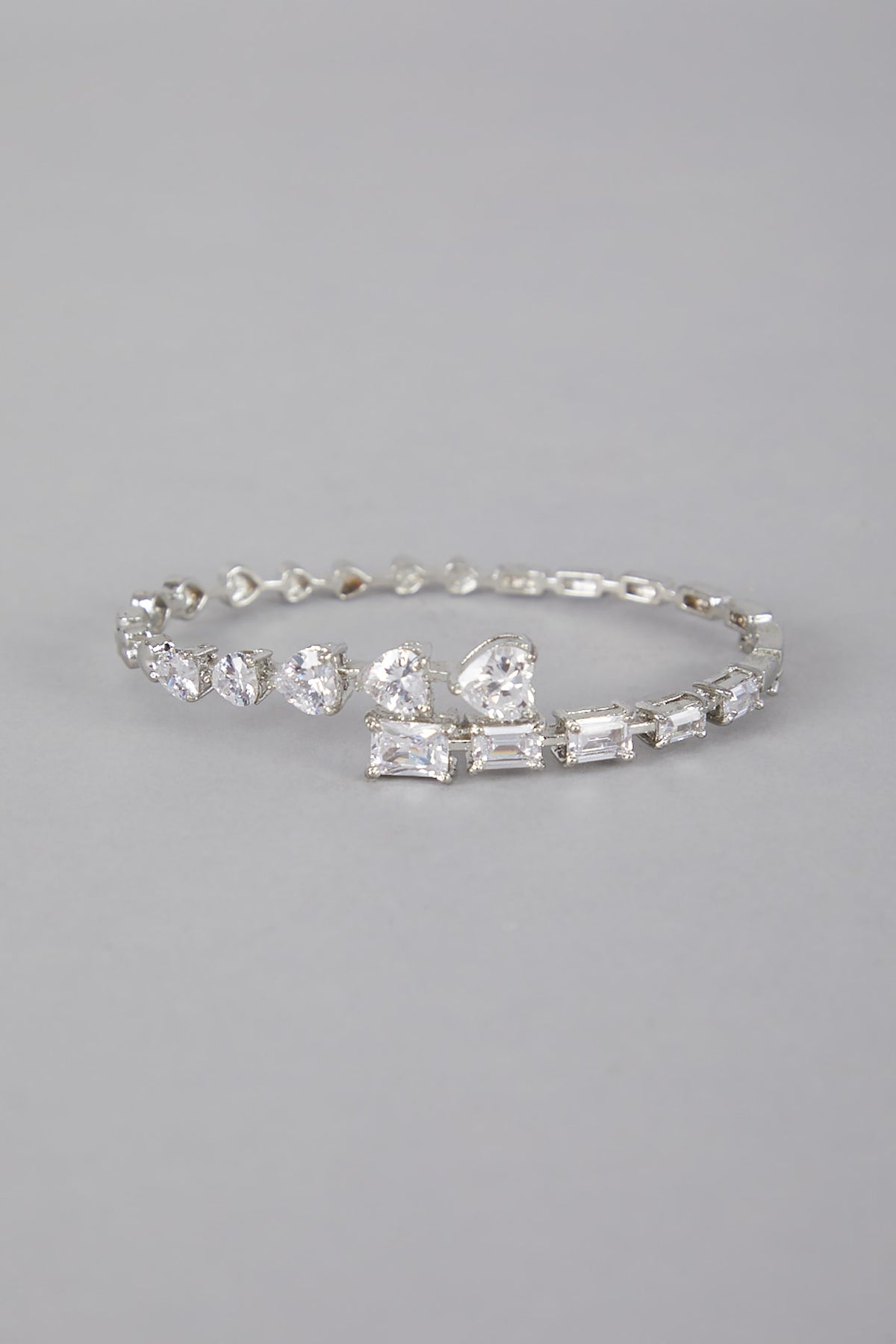 Silver Finish Diamond Studded Bracelet