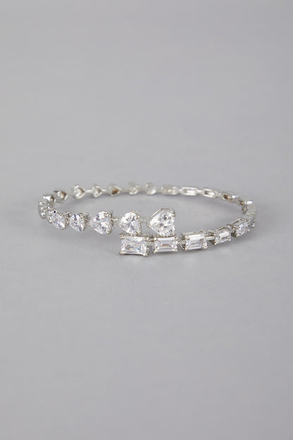 Silver Finish Diamond Studded Bracelet