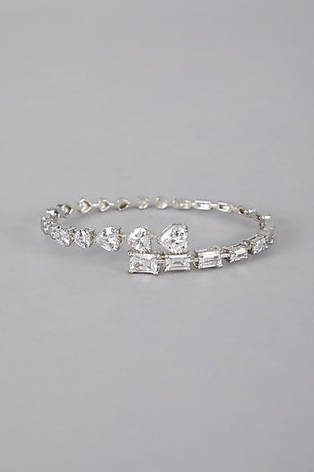 Silver Finish Diamond Studded Bracelet