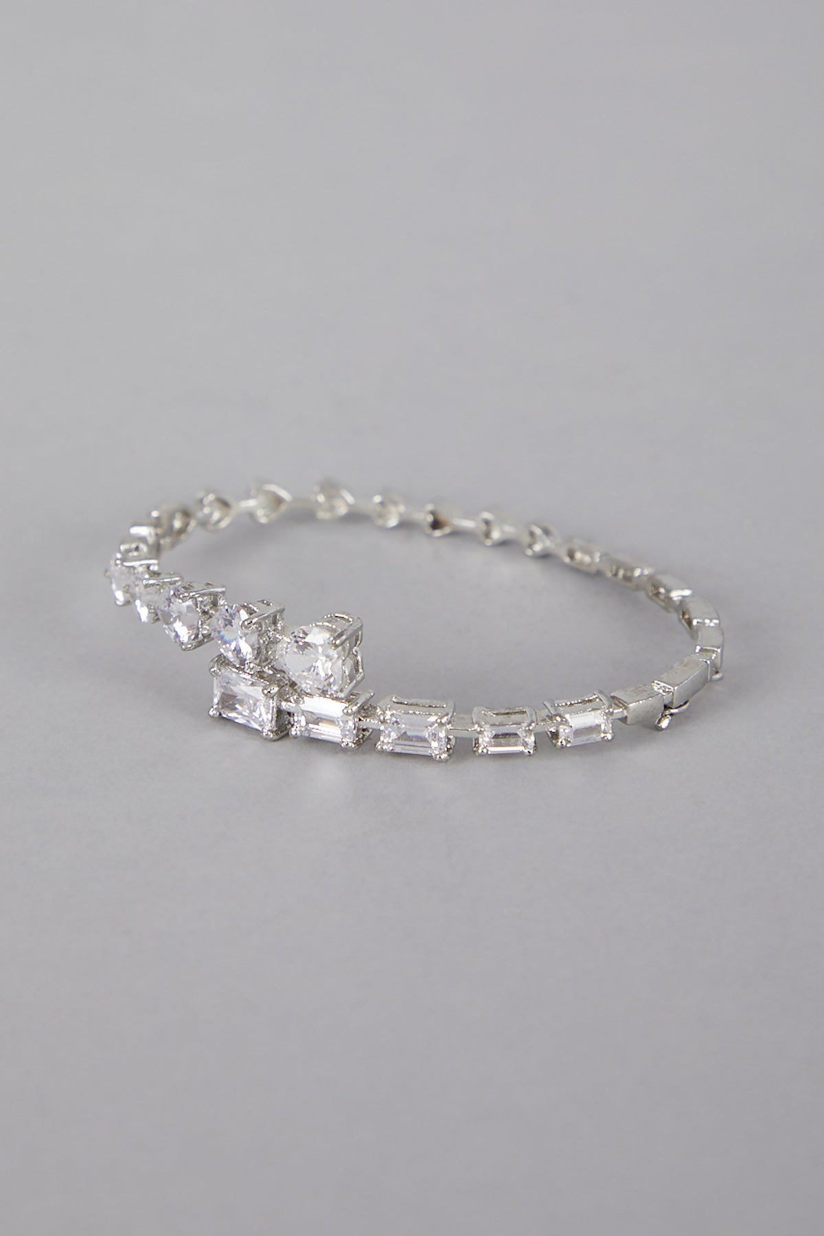 Silver Finish Diamond Studded Bracelet