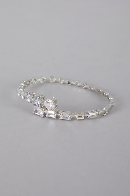 Silver Finish Diamond Studded Bracelet