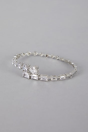 Silver Finish Diamond Studded Bracelet