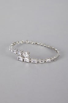 Silver Finish Diamond Studded Bracelet