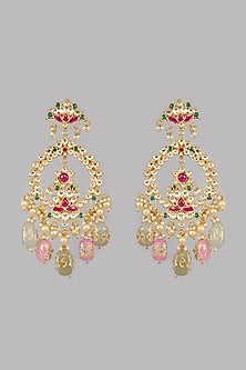 Gold Plated Kundan Studded Earrings