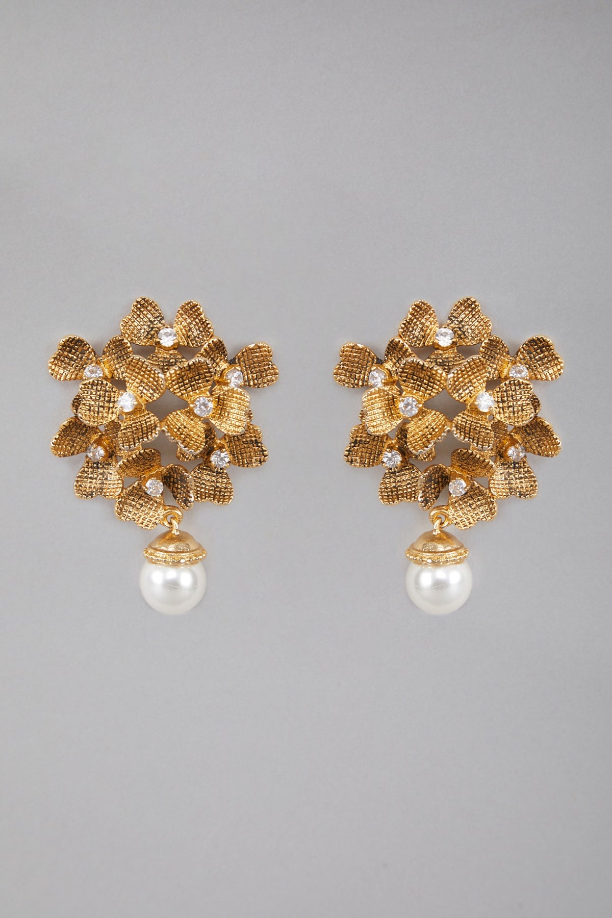 Gold Plated Kundan Stud Earrings