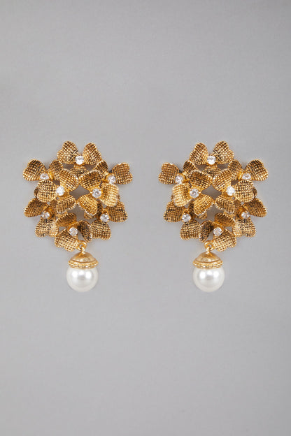 Gold Plated Kundan Stud Earrings