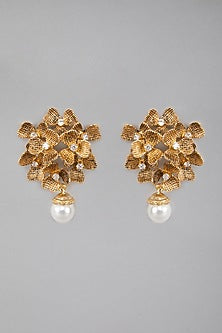 Gold Plated Kundan Stud Earrings