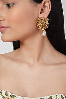 Gold Plated Kundan Stud Earrings