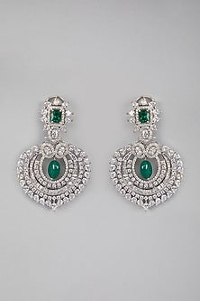 Silver Finish Diamond Earrings