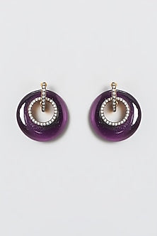 White Finish Kundan Polki Dangler Earrings