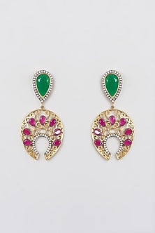 Gold Plated Kundan Polki Dangler Earrings