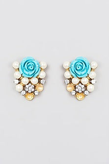 Gold Plated Kundan Polki Dangler Earrings