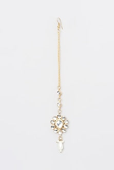 Gold Plated Kundan Polki Maang Tikka