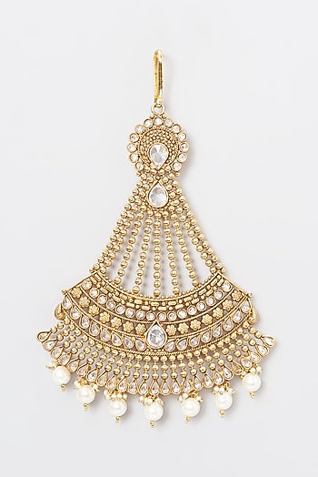 Gold Plated Kundan Polki & Pearl Pasa