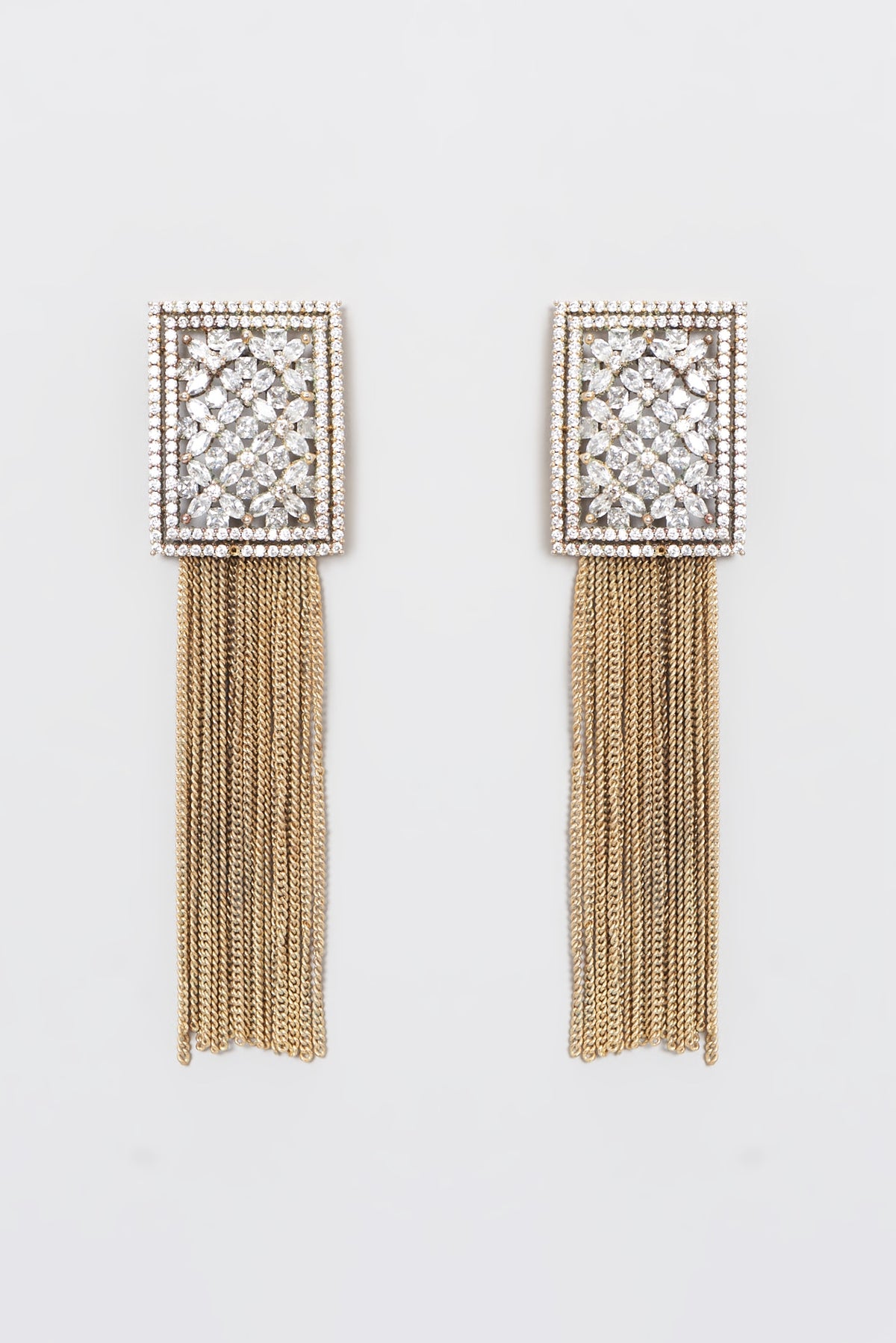 Gold Plated Zircon Dangler Earrings
