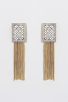 Gold Plated Zircon Dangler Earrings