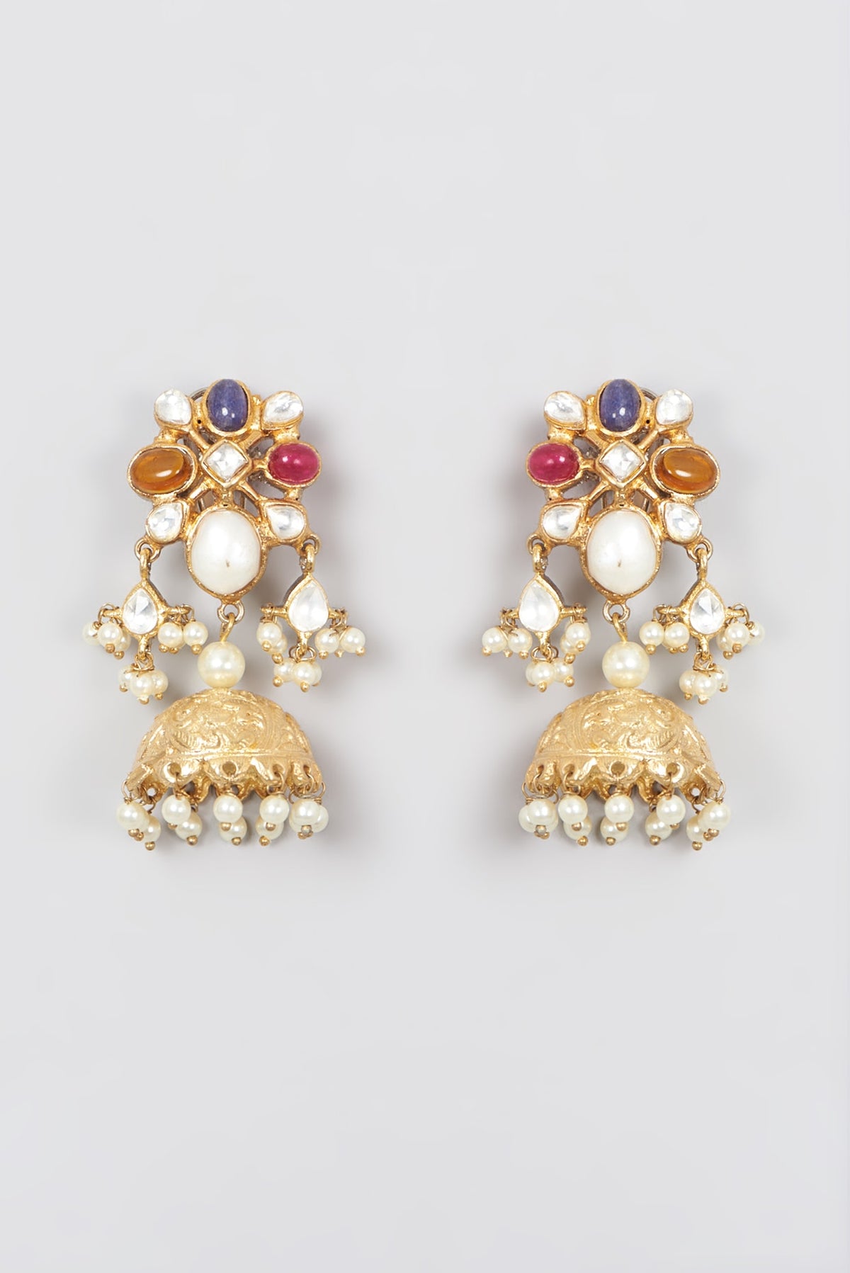 Gold Plated Pearl Dangler Earrings