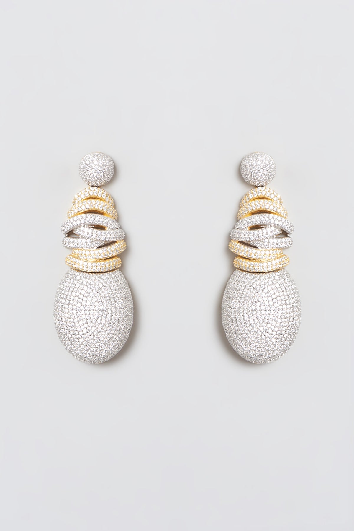 White Finish Zircon Dangler Earrings