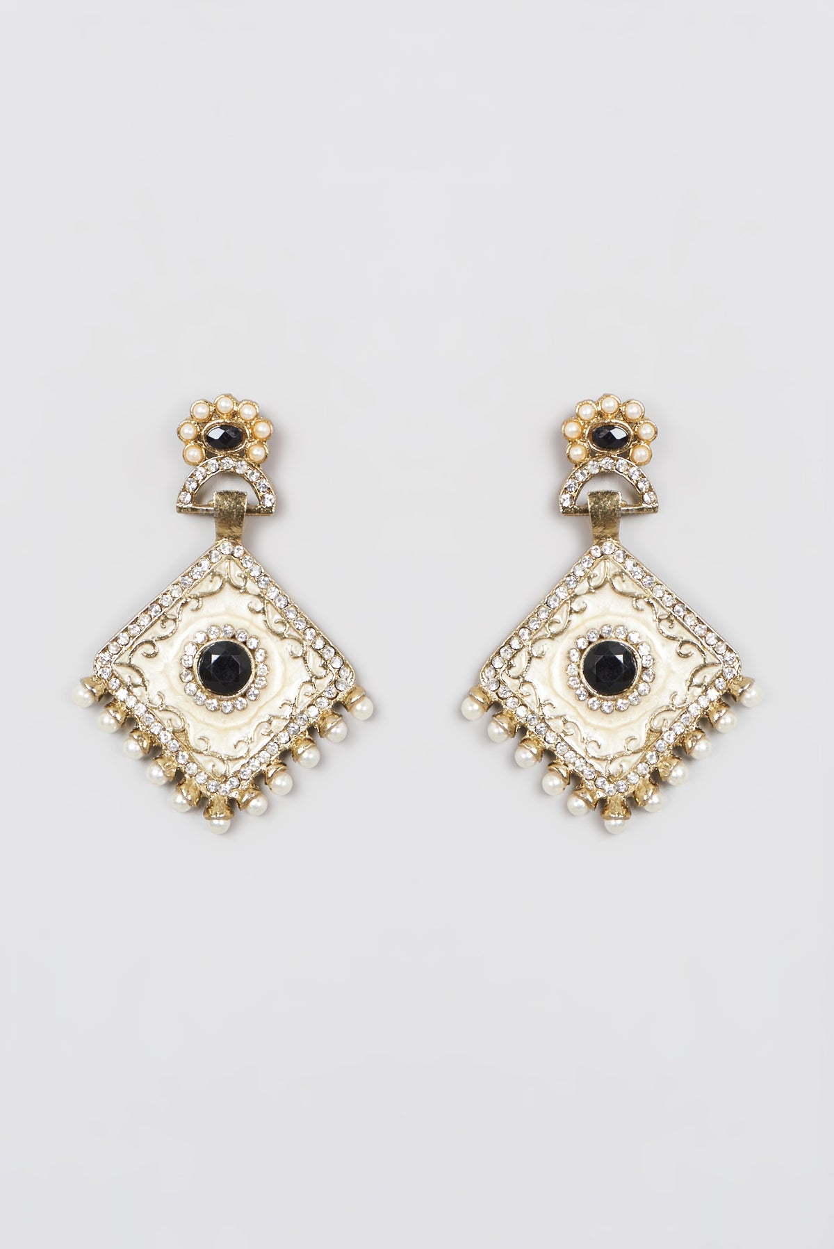 Gold Plated Pearl Dangler Earrings