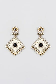 Gold Plated Pearl Dangler Earrings