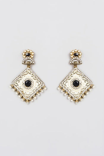 Gold Plated Pearl Dangler Earrings