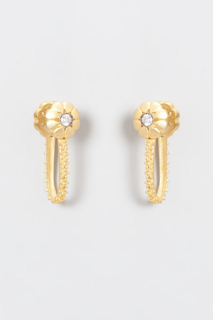 Gold Plated Zircon Dangler Earrings
