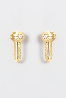 Gold Plated Zircon Dangler Earrings