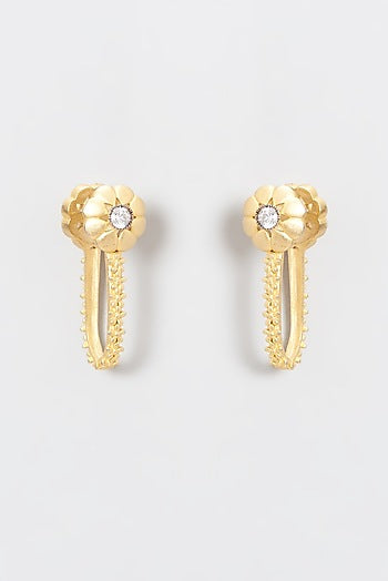 Gold Plated Zircon Dangler Earrings